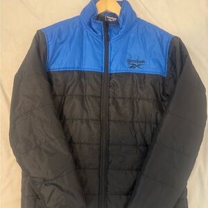 Reebok Men's Puffer Jacket in Black and Blue